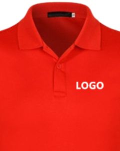 เสื้อโปโลชายสีแดง แขนสั้น ผ้าโพลีเอสเตอร์ผสมคอตตอน ระบายอากาศได้ดี ผ้าปิเก้ รับสกรีนโลโก้ ชุดทำงานลำลอง ยูนิฟอร์ม ขายส่งจากโรงงาน - Product Image 2