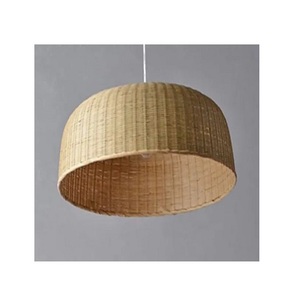 Lámpara Colgante Estilo Rústico de Bambú Natural, Lámparas Colgantes de Mimbre Tejidas a Mano, Pantallas de Mimbre con Marco de Hierro - Product Image 2
