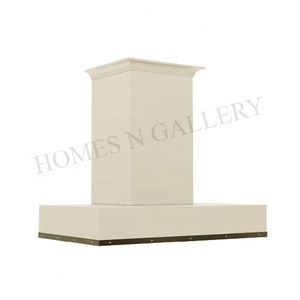 Campana Extractora de Cocina de Diseño Moderno Personalizada, de Acero Inoxidable, Montada en la Pared, con Franja de Latón, Estilo Rústico - Product Image 1
