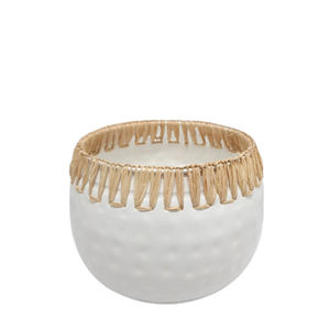 Iron & <b>Plastic</b> Round <b>Planter</b> Green & Natural Color Garden <b>Planter</b> for Indoor & Table Top Decoration - Product Image 3