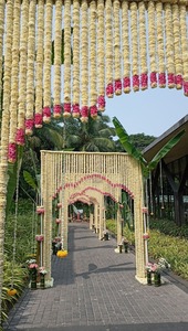 พวงมาลัยดอกดาวเรืองเทียม |   ดอกเจนด้าฟูลสีเหลืองและสีส้มสำหรับตกแต่งงานดิวาลี งานฮัลดี และงานขึ้นบ้านใหม่ - Product Image 3