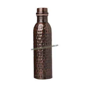 High Demand Antique Copper <b>Water</b> <b>Bottle</b> With Hammered Design Ayurvedic Copper <b>Water</b> Vessel Use in Home Office Gym - Product Image 4