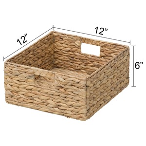 Panier de rangement carré en jacinthe d'eau naturelle, tissé à la main, fait à la main, vente en gros, écologique, fabriqué au Vietnam - Product Image 2
