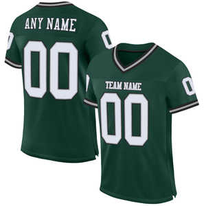 Ropa de fútbol americano personalizada WhiteDark Green Football Jerseys manga corta recién llegados al por mayor uniforme de la mejor calidad para hombre - Product Image 1