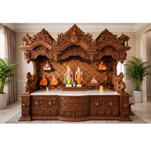 Grand Hand-Carved Wooden Temple <b>for</b> Home Customized Luxury Big Size Wooden Temple <b>For</b> Pooja Room Teak <b>wood</b> Factory Sale Price UK - Product Image 1