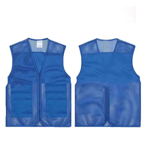 Chaleco DE SEGURIDAD DE chaqueta de trabajo de alta calidad Chalecos reflectantes de malla azul con bolsillo - Product Image 6