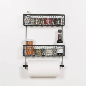 Porte-bouteille d'épices Support mural décoratif de luxe en métal à tarif de gros Support décoratif scandinave pour armoire Porte-épices - Product Image 4