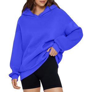 Sudaderas con capucha ligeras de secado rápido para mujer, 100% algodón, hombro caído, diseño de gran tamaño, cuello transpirable, logotipo personalizado - Product Image 2