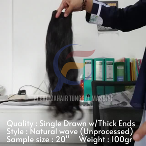 Cabello Natural Indonesio 100% Humano Remy Virgen, Cabello Crudo con Cutícula Alineada, Sin Enredos, Onda Natural, Doble Trama a Máquina - Product Image 6