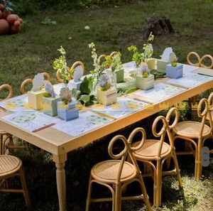 เก้าอี้หวายสีสดใสสำหรับเด็กเก้าอี้สำหรับงานเลี้ยงเด็กห้องเลี้ยงเด็กเฟอร์นิเจอร์สำหรับงานเลี้ยงวันเกิดและงานปาร์ตี้ - Product Image 4