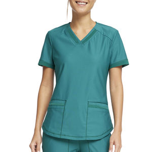 Uniforme d'infirmière de haute qualité, en élasthanne, rayonne, polyester, uniformes chirurgicaux, manches courtes, pantalon droit, ensemble de blouses médicales pour femmes, hôpital - Product Image 3