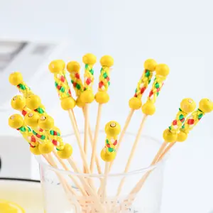 Newell Disposable Fruit Cocktail Burger Bar Party Stick Meat Bamboo Wooden Skewers For Quarter