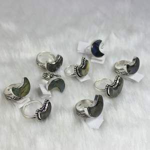Anillos de piedras preciosas de luna de labradorita naturales hechos a mano, joyería de boda informal con anillos de collar de diseñador, fabricantes - Product Image 3