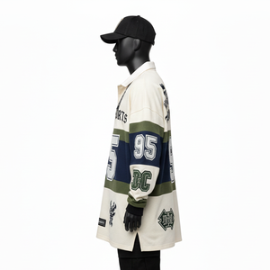 Camiseta de Rugby de Lujo para Hombre, 260GSM, Algodón de Doble Punto, Paneles en Contraste, Apliques Bordados, Logotipo Personalizado, Transpirable - Product Image 3