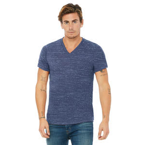 Negro cuello en V calidad moda al por mayor camisetas nuevo diseño propio hombres orgánico 100 algodón en blanco liso impresión personalizada camiseta - Product Image 4