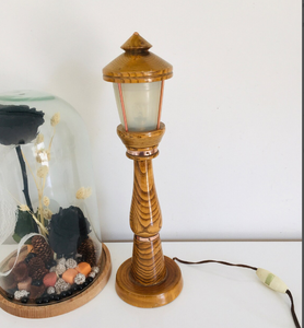 Home DecorOld Wooden and Copper Lamp 36 cm Vintage Handmade Stand High Quality LampGifted Item - Product Image 2