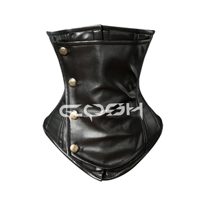 Corsé de cintura gótico de piel sintética al por mayor con cierre frontal y botones laterales de estilo antiguo, proveedor OEM/ODM - Product Image 1