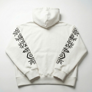 Sweat à capuche pour homme en polaire écologique polyester/coton 500 g/m² avec manches en strass pour un style ample et brodé - Product Image 3