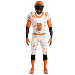 Ensemble de maillot et short de football américain respirant avec logo personnalisé pour hommes, avec design personnalisé et matière 100% polyester - Product Image 2