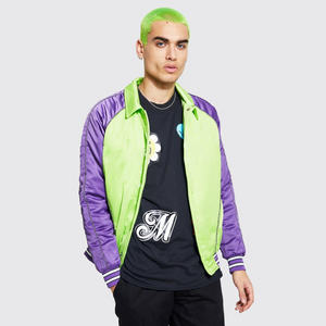 Veste universitaire de Style Baseball de haute qualité pour hommes vêtements de sport à la mode laine tissu manches en cuir véritable vestes Letterman - Product Image 2