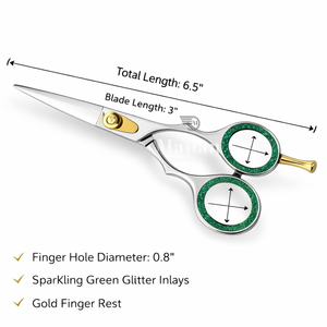 Tijeras Profesionales de Peluquería de 6.5 Pulgadas, Tijeras de Barbero de Acero Inoxidable con Hoja Convexa y Estilo de Tornillo Dorado - Product Image 5