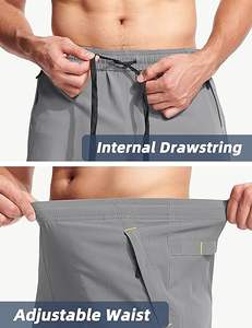 Pantalones cortos de entrenamiento para hombre, fabricante OEM, pantalones cortos de entrenamiento activos de secado rápido con bolsillo para teléfono, cintura elástica personalizada - Product Image 2