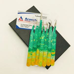 Pince à épiler en papier vert imprimé marbre de haute qualité en acier inoxydable durable vente en gros - Product Image 2