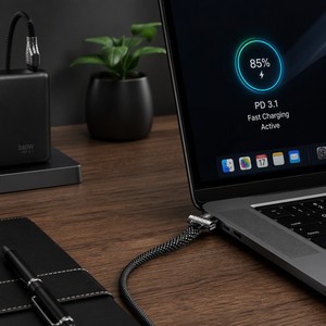 Câble USB C de charge rapide Alova 240W PD 3.1, 180 cm °   Câble de type C en alliage de zinc rotatif avec puce E-Marker pour MacBook, <span class=keywords><strong>iPhone</strong></span> - Product Image 5