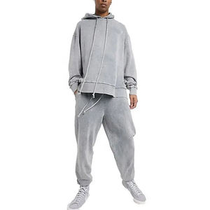 Chándal de lavado ácido para hombre, chaqueta de manga larga, pantalones de chándal, ropa deportiva informal Vintage, Fitness, gimnasio, conjunto para correr de invierno, técnica impresa - Product Image 1