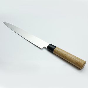 Venta al por mayor personalizado de alta calidad OEM ODM servicio de hoja fija profesional de acero inoxidable cuchillo japonés con mango de madera de caucho - Product Image 2