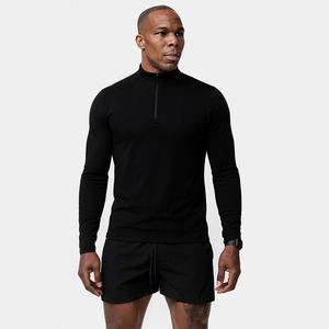 Camiseta Deportiva de Manga Larga para Hombre, de Secado Rápido, Lisa, con Cierre, para Fitness y Running, Personalizable, de Poliéster y Elastano - Product Image 6