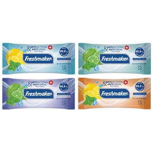 Freshmaker Flower Pocket Lingettes Humides 15 Pièces 11*19cm 35gsm Haute Qualité Meilleur Prix Serviette Nettoyante Fraîche - Product Image 2