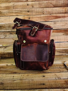 Mochila grande hecha a mano de cuero genuino mochila personalizada Vintage/moda deporte logotipo personalizado portátil/viaje Duffle Candy - Product Image 3