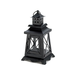 Farol Colgante Exclusivo de Hierro y Vidrio de Color Negro para Decoración de Bodas y Eventos - Product Image 4