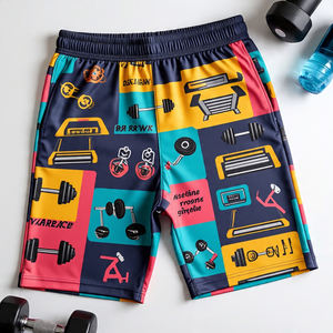 Shorts de gymnastique par sublimation pour hommes Shorts d'entraînement à la taille élastique Shorts de fitness pour hommes Shorts imprimés d'exercice de musculation pour hommes - Product Image 3