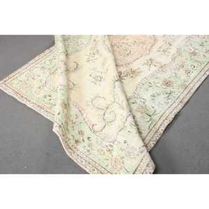 Alfombra de 5.7x9.3 pies, Alfombra Turca Vintage, Alfombra de Lana Verde - Product Image 4
