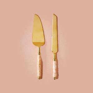 Poignée de service de gâteau en laiton massif or Rose fait à la main avec conception de blé pour les Restaurants et les serveurs de gâteaux de mariage - Product Image 2