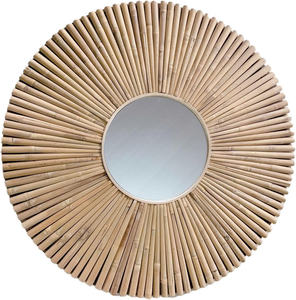 Eco-Friendly Bamboo Wall <b>Mirror</b> Sun Design, Handcrafted Bamboo Sunburst Decorative <b>Mirror</b> - Product Image 6