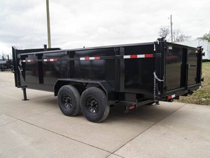 Remolque de descarga IBeam de cuello de cisne telescópico 7x16 Lados de 3 pies (2) Ejes 7K para construcción agrícola Engranaje nuevo usado para uso en tractor - Product Image 3