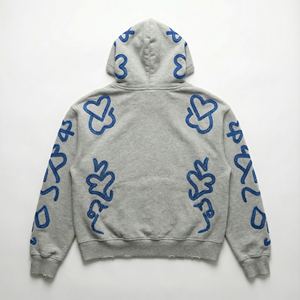 Sweat à capuche pour homme 2026 OEM, poids lourd, 500 g/m², mélange polyester/coton, tissu éponge français, broderie, coupe ample, pull-over, écologique - Product Image 2