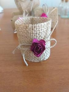 Anneau de serviette en jute avec fleur rose pour une décoration de table élégante, événements de mariage, fêtes et usage domestique élégant en provenance d'Inde - Product Image 6