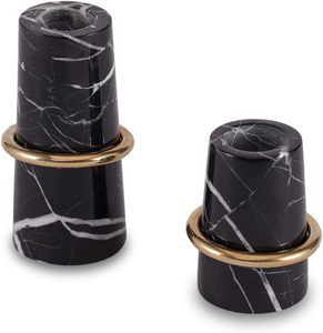 Luxury <b>Marble</b> <b>Candle</b> Holders Set of 2 Unique Texture Indoor Lighting Stand for Home Decor Wedding Party Events Carton Packing - Product Image 5