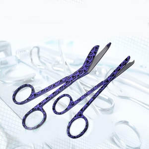 Ciseaux à bandage d'infirmière 5.5 "et ciseaux à point de suture 4.5" Lot de 2 pattes violettes en acier inoxydable Design - Product Image 5