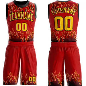 Conjunto de pantalones cortos de camiseta de baloncesto por sublimación personalizada al por mayor, diseña tu propia ropa de baloncesto con conjuntos de uniformes con logotipo - Product Image 6