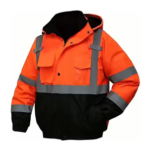 Veste de travail de construction haute visibilité pour hommes Vêtements de travail de sécurité réfléchissants fournis en usine Manteau de sécurité en coton haute visibilité - Product Image 3