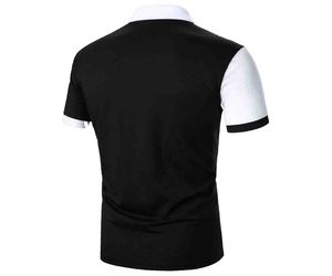 เสื้อโปโลแขนสั้นคอปกสีขาวและดำของผู้ชายเสื้อโปโล100% โพลีเอสเตอร์กอล์ฟ - Product Image 4