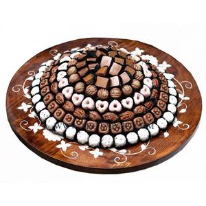 ถาดไม้ไผ่ทรงกลมสำหรับใส่ช็อกโกแลตและโดมมาใหม่เครื่องใช้ในครัวฝาแก้วใส - Product Image 5