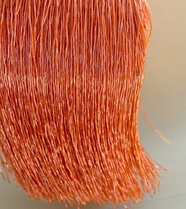 Beautiful 11.8 inches orange <b>bugle</b> <b>bead</b> Fringe trim for haute couture, dance costume, party decors - Product Image 3