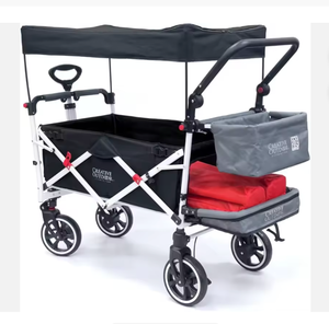 Poussette pliable de luxe pour bébé en alliage d'aluminium SMK, matériau en coton et lin, auvent, capacité de charge importante de 5 à 7 kg, chariot portable - Product Image 1