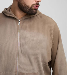 Conjunto de Sudadera con Capucha y Pantalones Deportivos de Algodón 100% Pesado para Hombre con Logotipo Personalizado |   Chándal de Forro Polar con Cierre |   Conjunto Casual de Dos Piezas Estilo Urbano - Product Image 3